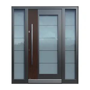 ประตูรักษาความปลอดภัยภายนอกประตูสแตนเลสออกแบบประตูโลหะสำหรับบ้าน