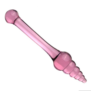 HUAWEN Mainan kesenangan wanita tahan air Plug Anal kaca transparan warna diperpanjang untuk penggunaan Anal dan vagina posterikasi - Product Image 4