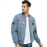 Veste d'hiver décontractée pour homme en velours côtelé brodé imperméable coupe-vent chaude pour l'extérieur col montant bomber grande taille
