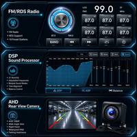 Estéreo Universal para Auto con Pantalla Táctil Android, GPS, Radio FM, Reproductores MP3/MP4, Cámara de Reversa, Pantalla IPS, WiFi Integrado, Pantalla Dividida 2DIN