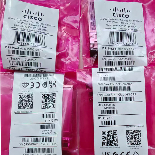 SFP-10G-SR-S 10GBASE-SR SFP + 850nm LC, Modul Jaringan