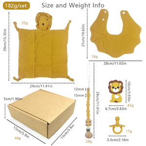 Couverture d'emmaillotage en mousseline de coton pour nouveau-né, <span class=keywords><strong>sucette</strong></span> en Silicone, anneau de dentition, couverture de sécurité, carte en bois, ensemble d'emmaillotage pour bébé - Product Image 5