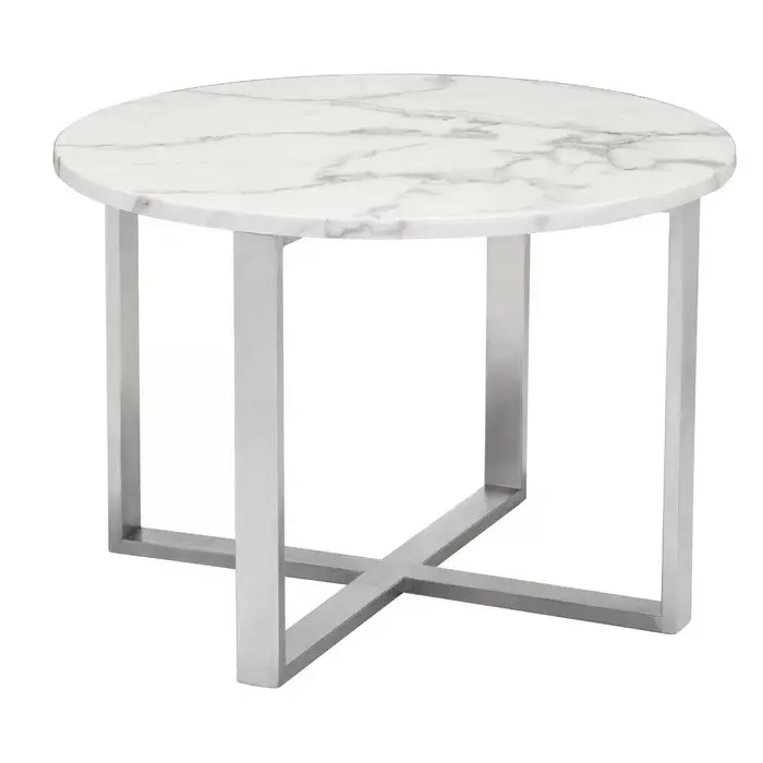 Round dining table marble top with two types gold and sliver legs for dining room table