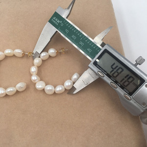 5 CM grande moda grande natura d'acqua dolce barocco <span class=keywords><strong>perla</strong></span> orecchino, 925 stud acciaio orecchino grigio e bianco <span class=keywords><strong>perla</strong></span> - Product Image 6