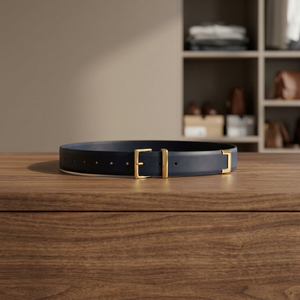 Steel Square Pin Cow Hide Eco-Friendly Solid Belt-Vintage Style Waterproof Heavy Duty Lightweight 3.8cm Width Men's Casual - Product Image 1