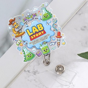 Porte-badge rétractable en acrylique OEM/ODM, style rétro années 90, thème Toy Story (Buzz, <span class=keywords><strong>Woody</strong></span>, Jessie), pour porte-carte d'identité, cadeau pour infirmière Pixar - Product Image 2