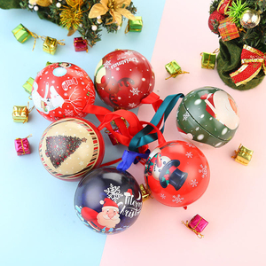 Premium Home Christmas Decoration Gift Candy <b>Sweet</b> <b>Packaging</b> Ball Shape Metal Tin Box Chocolate For Xmas Celebration - Product Image 1