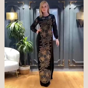 red dress with gold embroidery 1940s Metallic Gold Embroidered Beaded Black Crepe Tiered Hourglass Go main image 0