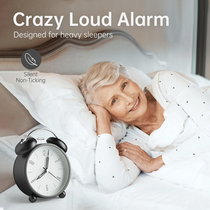 2025 caliente Simple personalizado Twin Bell escritorio y reloj despertador de mesa chico decoración del hogar luz de noche - Product Image 2