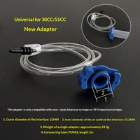 Amerikanischer Stil Neuer 3/5/10/30/55CC Ultrafeiner Rohradapter für 4MM Rohr mit Gashebelclip Blau/Transparent