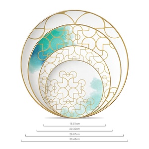 2025 recién llegados Bone China Dinner Set platos de cena de cerámica para boda - Product Image 3