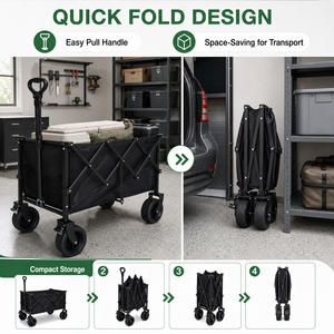Carrito de Utilidad Plegable Industrial de Cuatro Ruedas YDC-2505 de BNcompany OEM/ODM, Estable y Portátil, para Herramientas, Campamento, Jardín y Actividades al Aire Libre - Product Image 2