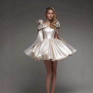 Vestido <span class=keywords><strong>de</strong></span> Noche Elegante Corto Estilo <span class=keywords><strong>Petite</strong></span>, Corte en A, Diseño con Tirantes, Cachemira Ligera, para <span class=keywords><strong>Fiesta</strong></span> <span class=keywords><strong>de</strong></span> Cumpleaños - Product Image 3