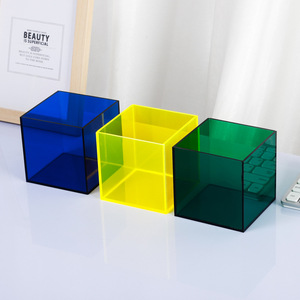 Boîte de présentation en acrylique colorée sur mesure, directement de l'usine, organiseur de maquillage transparent, vitrine pour figurines, boîte de rangement pour articles divers - Product Image 6