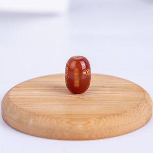Lot d'usine direct Agate rouge <span class=keywords><strong>Ping</strong></span> Fu perles de baril Agate noire Solution de repassage Taisui Fu Layuan bijoux à bricoler soi-même perles de pierre - Product Image 4