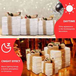Falda para árbol de Navidad iluminada para interiores, con motivos navideños, para fiestas, jardín y patio, juego de cajas de regalo, decoraciones luminosas - Product Image 4