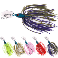 Leurre de pêche à la traîne en eau salée, spinnerbait, chatterbait métallique, jig de lancer avec hameçons pour la pêche en bateau en mer