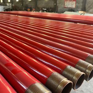 High Pressure Red Externally <b>Plastic</b>-Coated Steel Pipe, Threaded Ends — Anti-corrosion, Quick Installation - Product Image 1