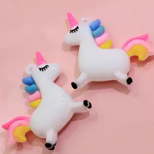 3D Soft Resin Rainbow Horse Charm for Phone Decoration Hair Bow DIY Scrapbooking Embellishment