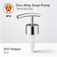 Pompe à savon personnalisable en alliage de zinc, col de 28 mm, débit de 2 CC, XF13, avec différentes finitions de surface pour les commandes OEM