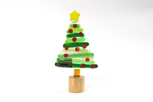 Festive Fused Glass Christmas <b>Tree</b> Ornament Handmade Art Glass Suncatcher Xmas Wall <b>Tabletop</b> Decor Holiday Display Piece - Product Image 4