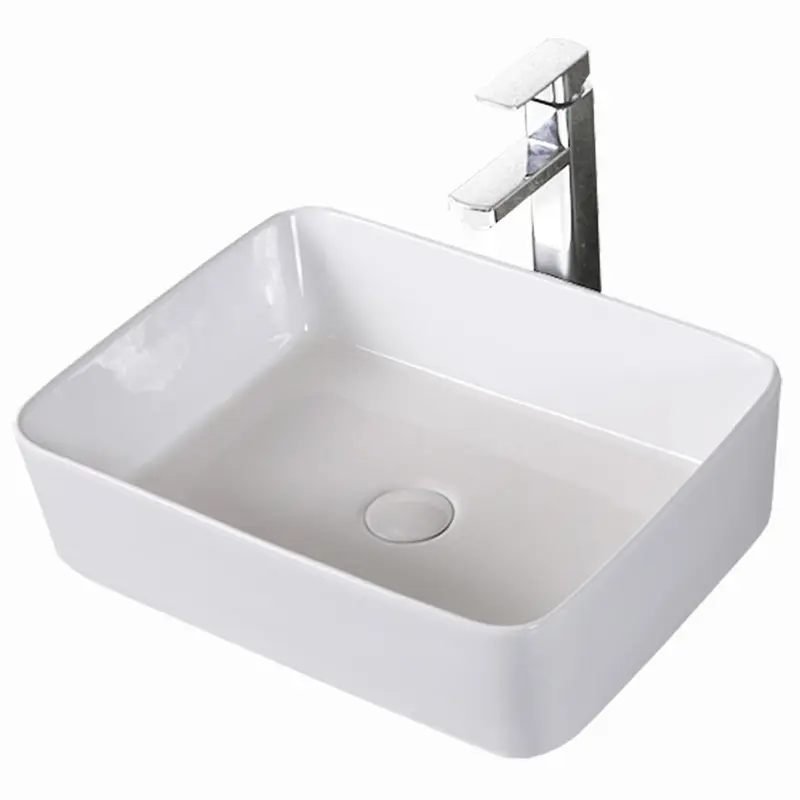 Lavabo de encimera de lujo, lavabo de cerámica, lavabo de baño