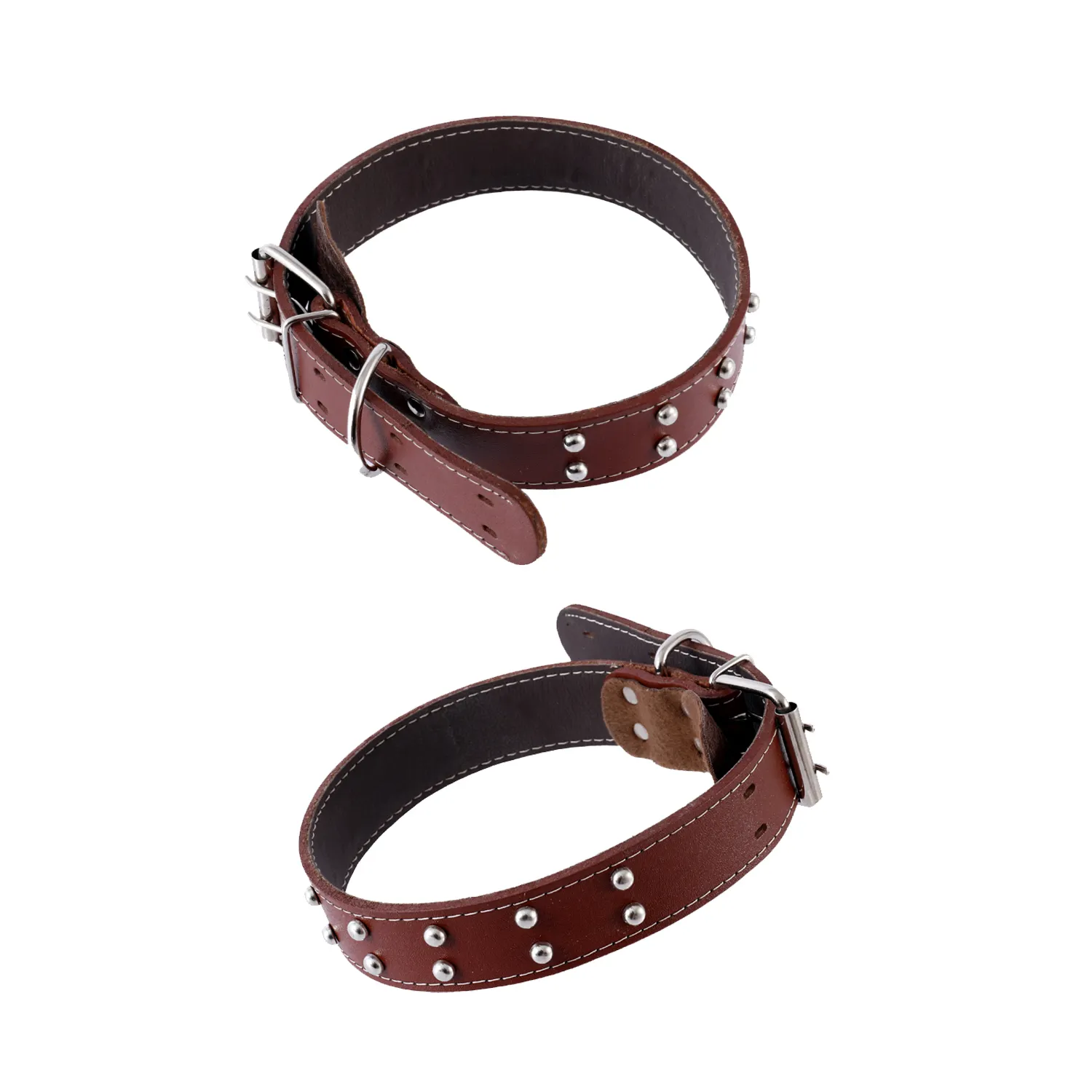 Leather cowhide dog collar pet dog neck sleeve large and medium-sized dog alloy buckle