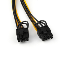 Dual 8 (6 + 2) Pin PCIE ke EPS CPU 12V 6 Pin kabel Power Supply 18AWG 20CM kabel ekstensi