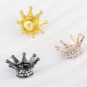 Cuentas Espaciadoras de Corona Grandes de 30 mm, Color Plata, Oro y Negro, con Diamantes, para la Elaboración de Bolígrafos con Cuentas - Product Image 3