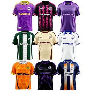 Custom Football Shirts Supplier Sportswear Uniform Kits High Quality Retro Polo Neck Soccer <strong>Jersey</strong> T-shirt for Men - Product Image 1