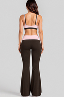 Ensemble de sport 2 pièces pour femme : Soutien-gorge de sport et pantalon évasé à taille repliable, idéal pour le fitness, le yoga et l'entraînement en salle de sport - Ropa De Mujer