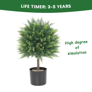 Decoraciones para el hogar Topiary Plástico Verde Ciprés Follaje Árbol Plantas <span class=keywords><strong>en</strong></span> <span class=keywords><strong>maceta</strong></span> artificiales - Product Image 4