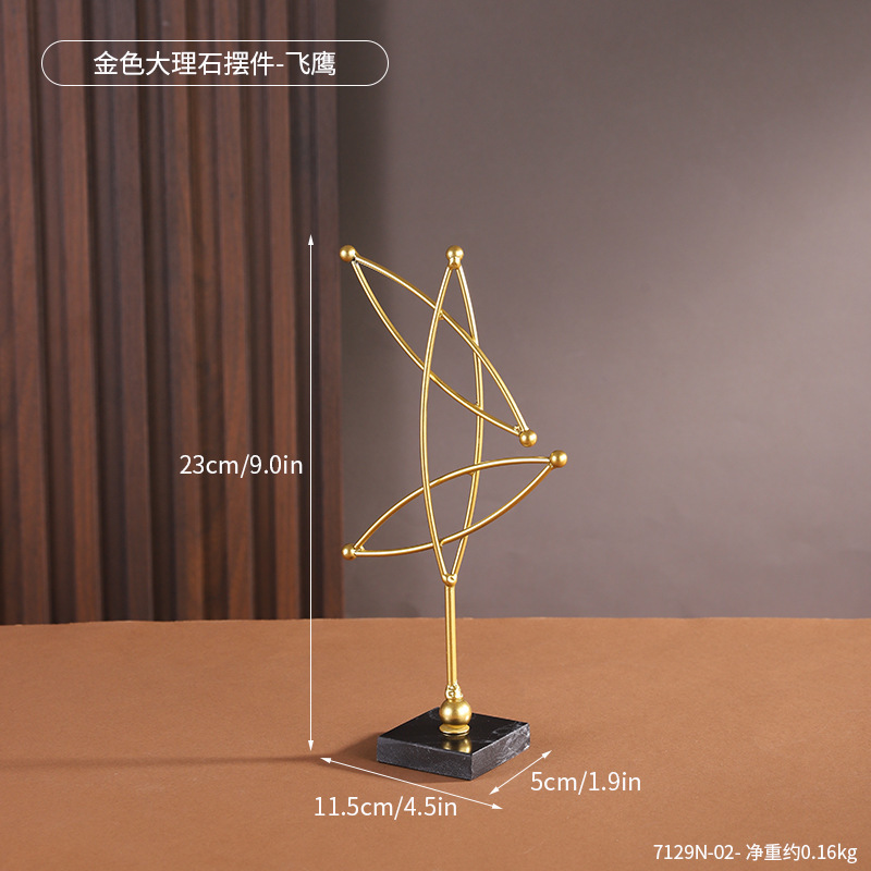 7129N-02-เครื่องประดับหินอ่อนสีทอง-นกอินทรีบิน