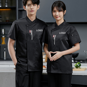 เสื้อโค้ทแขนสั้นสำหรับผู้ชายและผู้หญิงเสื้อโค้ทยูนิฟอร์มพนักงานร้านอาหารโรงแรมระดับ5ดาวสำหรับงานปักตามสั่ง - Product Image 3