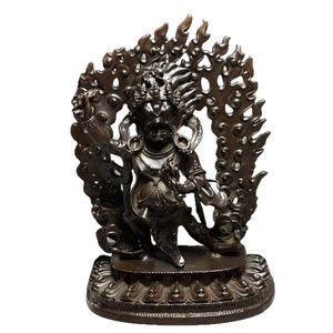 Bộ sưu tập đồ cổ Vua Kong đen tay Bồ Tát Retro Đồng Nepal Phật giáo Tantric Tượng Phật bằng kim loại Thủ công mỹ nghệ Đồ trang trí - Product Image 5