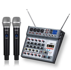 Console audio professionnelle à 4 canaux, alimentée, en métal, de haute qualité, mini <span class=keywords><strong>table</strong></span> de <span class=keywords><strong>mixage</strong></span> audio, suppression du bruit, <span class=keywords><strong>table</strong></span> de <span class=keywords><strong>mixage</strong></span> musicale - Product Image 1
