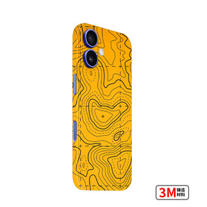 Coque de téléphone pour iPhone avec design topographique, autocollant de protection intégral pour iPhone 16 Pro, décoration mobile - Product Image 1