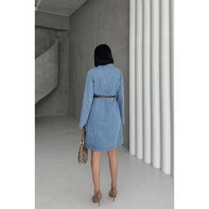 Robe chemise longue en jean boutonnée pour femme - Product Image 3