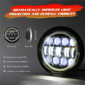 Iluminación Automotriz H4 12V Impermeable IP68 Luz Alta/Baja DRL 80W Faro LED de 7 Pulgadas Nuevo con 2 Años de Garantía - Product Image 6