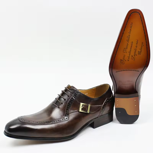 รองเท้าหนังผู้ชายสไตล์อิตาเลียนคลาสสิกยอดนิยม เหมาะสำหรับใส่ทำงาน ใส่ในโอกาสทางการ หรือใส่ไปงานแต่งงาน แบบผูกเชือกและแบบมีสายรัด รองเท้าทรงอ็อกซ์ฟอร์ดสำหรับผู้ชาย - Product Image 4