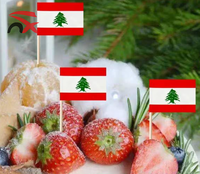 Drapeaux miniatures du Liban en papier et bois, 2,5 x 3,5 cm, avec impression personnalisée du logo, vente en gros