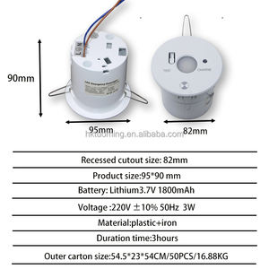 Downlights LED Empotrables de Emergencia con Sensor COB de 3W y 2500mAh de Alta Potencia para Supermercados, de Uso Generalizado - Product Image 2