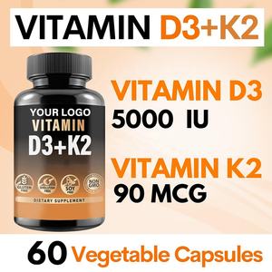 Capsules D3 K2 personnalisables OEM/ODM avec 90Mcg K2 + 5,000 UI D3 supplément vitaminique pour le système immunitaire, l'humeur et le soutien énergétique - Product Image 2