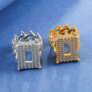 UK <span class=keywords><strong>Grime</strong></span> Culture Anillos inspirados Hip-hop Nuevo cobre con incrustaciones de circón Anillo de hombre Anillo de circón completo para hombre Rapero - Product Image 4