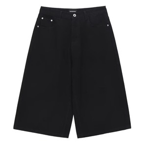 Shorts en denim blanc d'été pour hommes, style coréen tendance, couleur unie, décontractés, pour couple, coupe évasée, polyvalents, respirants, lavage au laser - Product Image 5