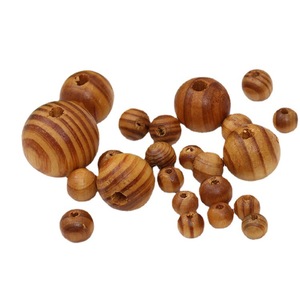 Pine Wood Beads Round Single Hole Natural Grain For Bracelet Making Loose Beads DIY Jewelry Accessories - Product Image 5