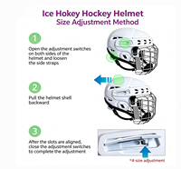 Pacpick BQ-T1, casque de hockey sur glace réglable à 4 positions, protection faciale en PP/EVA, fermeture à pression, résistant aux chocs, usage général