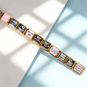 Wholesale Custom Trendy Christian Charm Sleep Themed Italian Stainless Steel Link 9mm Bracelet Fit DIY Jewelry Making Unisex - Product Image 5