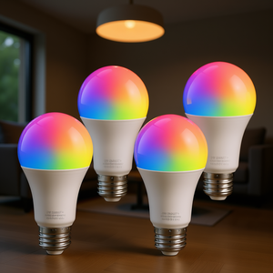 Ampoules intelligentes E26 multicolores, contrôle par application Wi-Fi, lot de 4, ampoule LED à montage au plafond - Product Image 2
