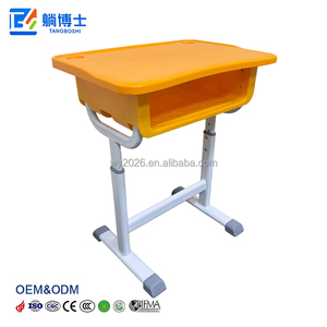 Bureau d'école préscolaire international personnalisable, bureau en <span class=keywords><strong>plastique</strong></span> à piétement unique avec tiroir de grande capacité - Product Image 2